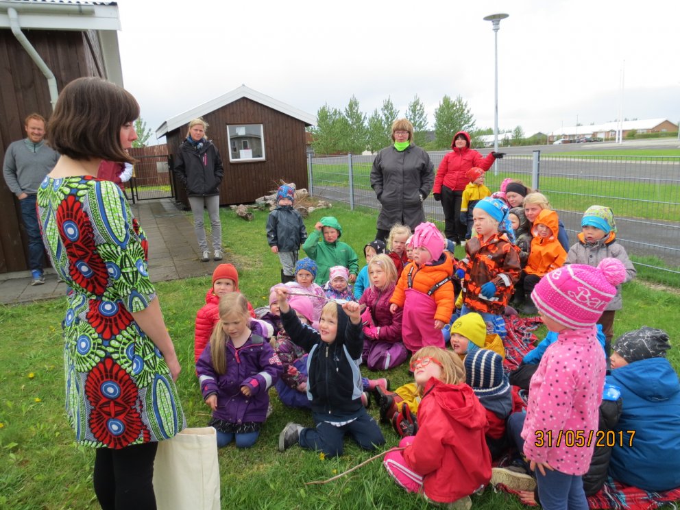 Leikskólinn Skýjaborg hlýtur grænfánann í fjórða sinn