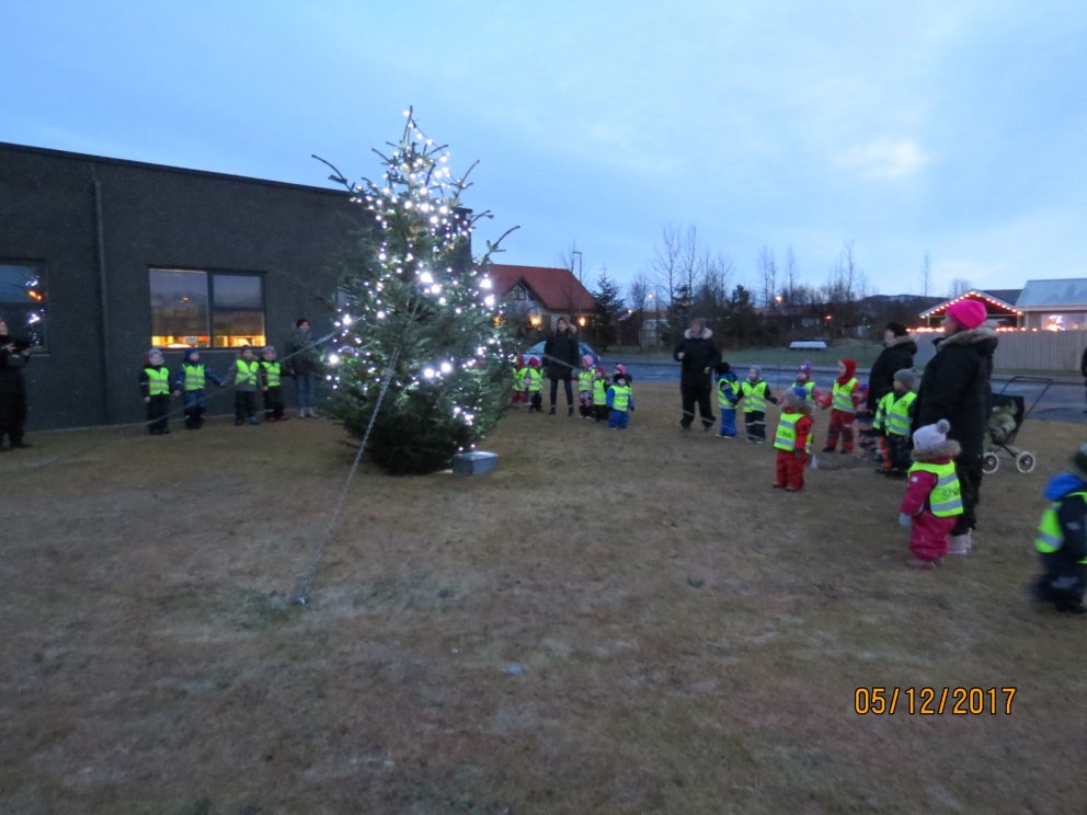 Jólaljósin tendruð