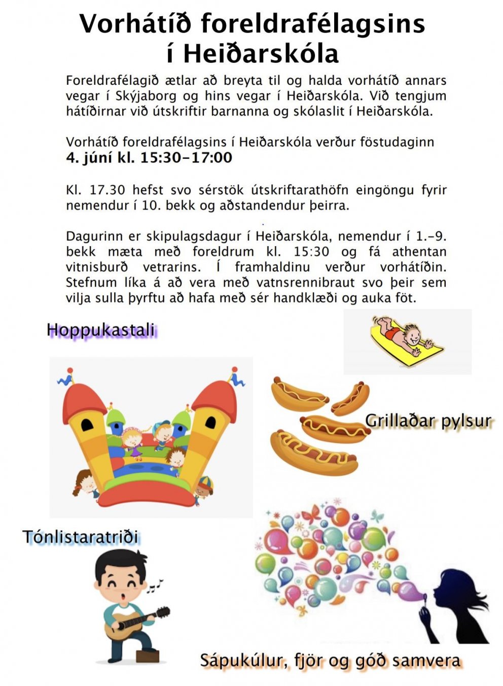 Vorhátíð foreldrafélagsins í Heiðarskóla 2021