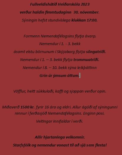 Fullveldishátíð Heiðarskóla