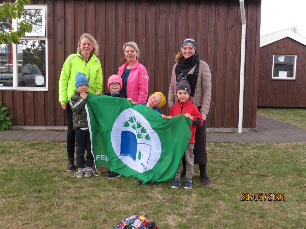 Grænfánaafhending - sjötti grænfáni Skýjaborgar