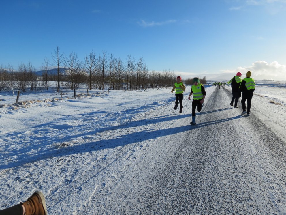 Hreyfing og fallegt veður í Hvalfjarðarsveit í dag
