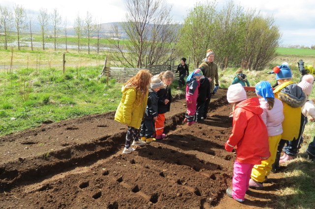 Gróðursetningardagur í Heiðarskóla