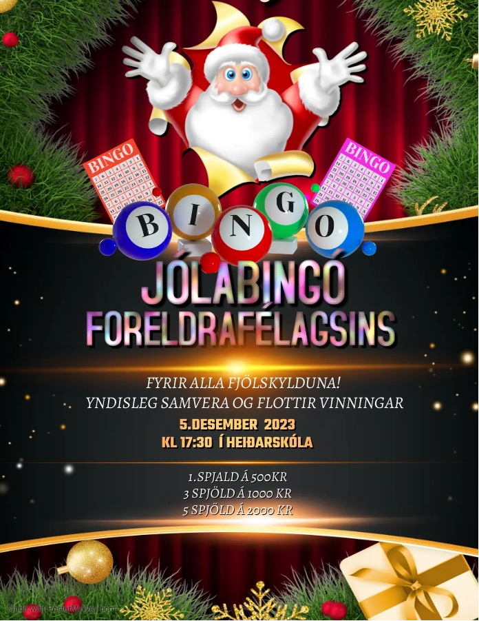 Jólabingó Foreldrafélags Leik- og grunnskóla Hvalfjarðarsveitar