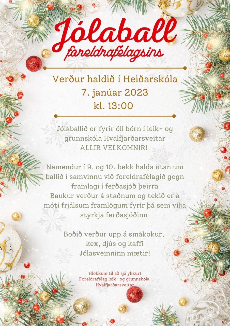 Jólaball Foreldrafélags Leik- og grunnskóla Hvalfjarðarsveitar