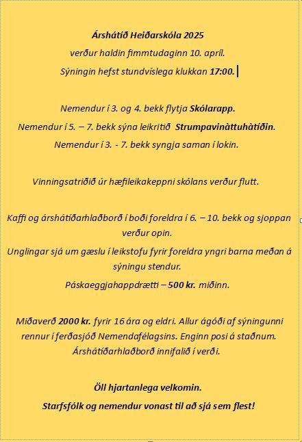 Árshátíð Heiðarskóla 2025