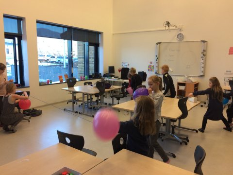 Fjör í tilraunatíma á yngsta stigi