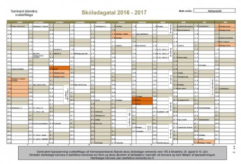 Skóladagatal Heiðarskóla