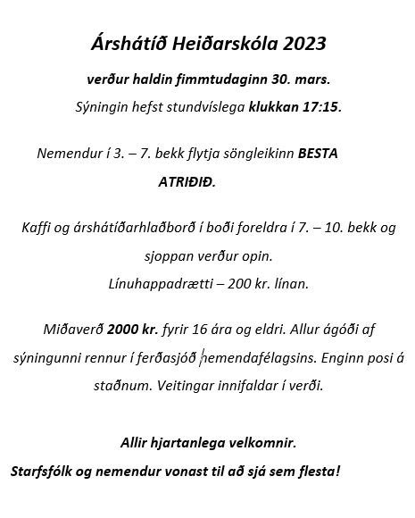Árshátíð Heiðarskóla 2023