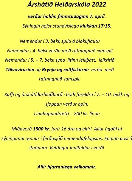 Árshátíð Heiðarskóla 2022