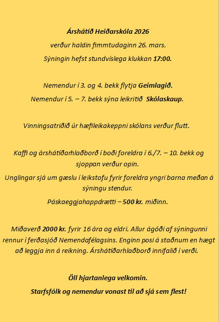 Árshátíð Heiðarskóla 2026