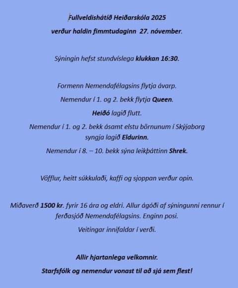 Fullveldishátíð Heiðarskóla 2025