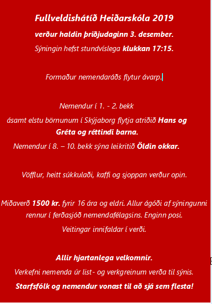 Fullveldishátíð Heiðarskóla