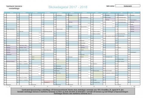Skóladagatal 2017 - 2018
