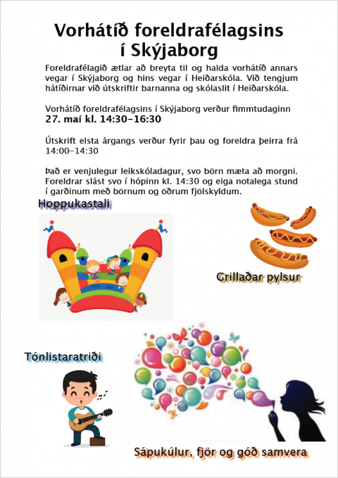Vorhátíð foreldrafélagsins í Skýjaborg 2021