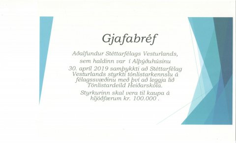 Heiðarskóli hlýtur styrk til hljóðfærakaupa