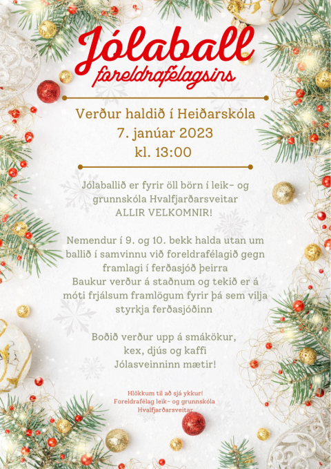 Jólaball Foreldrafélags Leik- og grunnskóla Hvalfjarðarsveitar